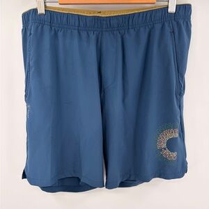 Roark run amok bomber 2.0 graphic 7” lined navy short men’s XL performance